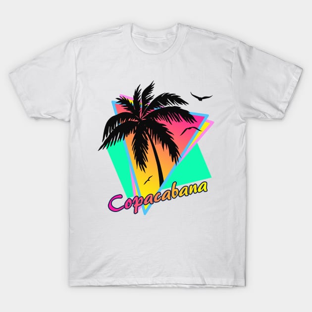 Copacabana Cool 80s Sunset T-Shirt by Nerd_art